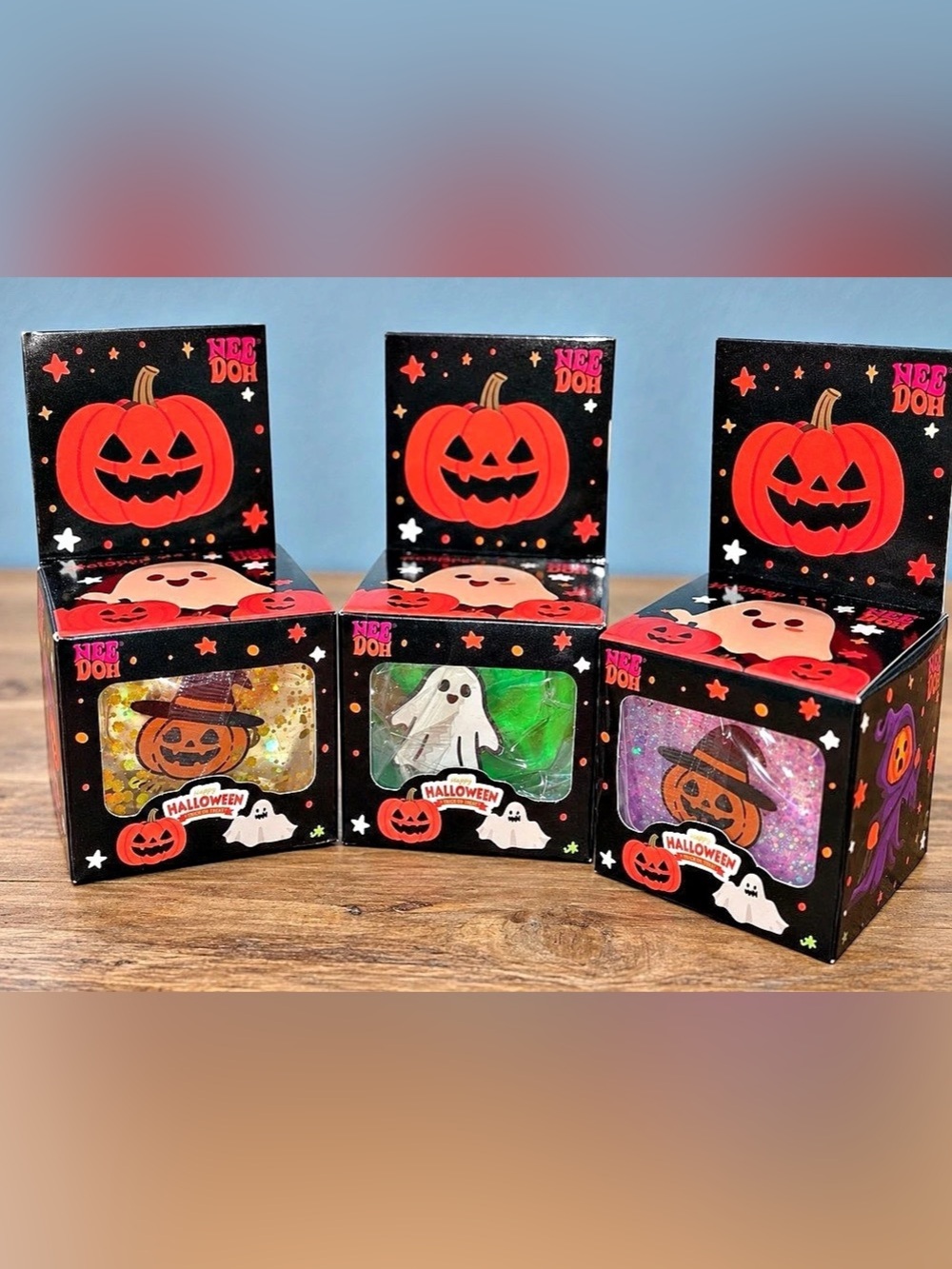 Nee Doh Halloween Sensory Toy Set of 3 NWT Glitter Edition